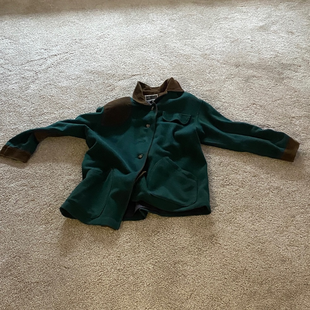 Men's Green and Brown Pea Coat
